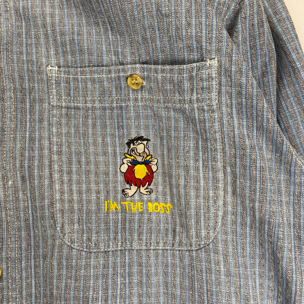 THE FLINTSTONES ザ フリントストーン / 原始家族BD シャツ チェック柄 ブルー SIZE：M