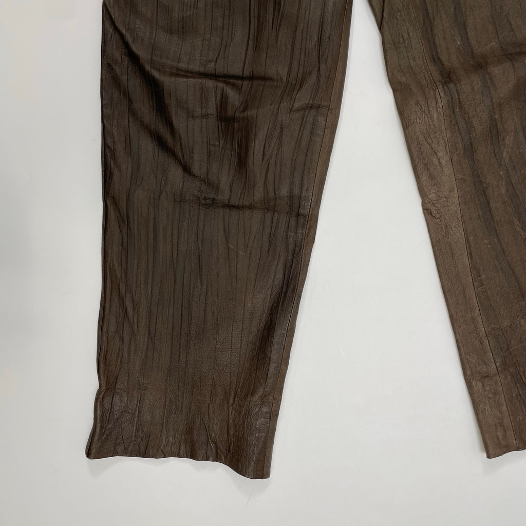VINTAGE ヴィンテージ / 〈JEAN PIERRE MICHELET〉 再構築デザインストライプレザーパンツ SIZE：42