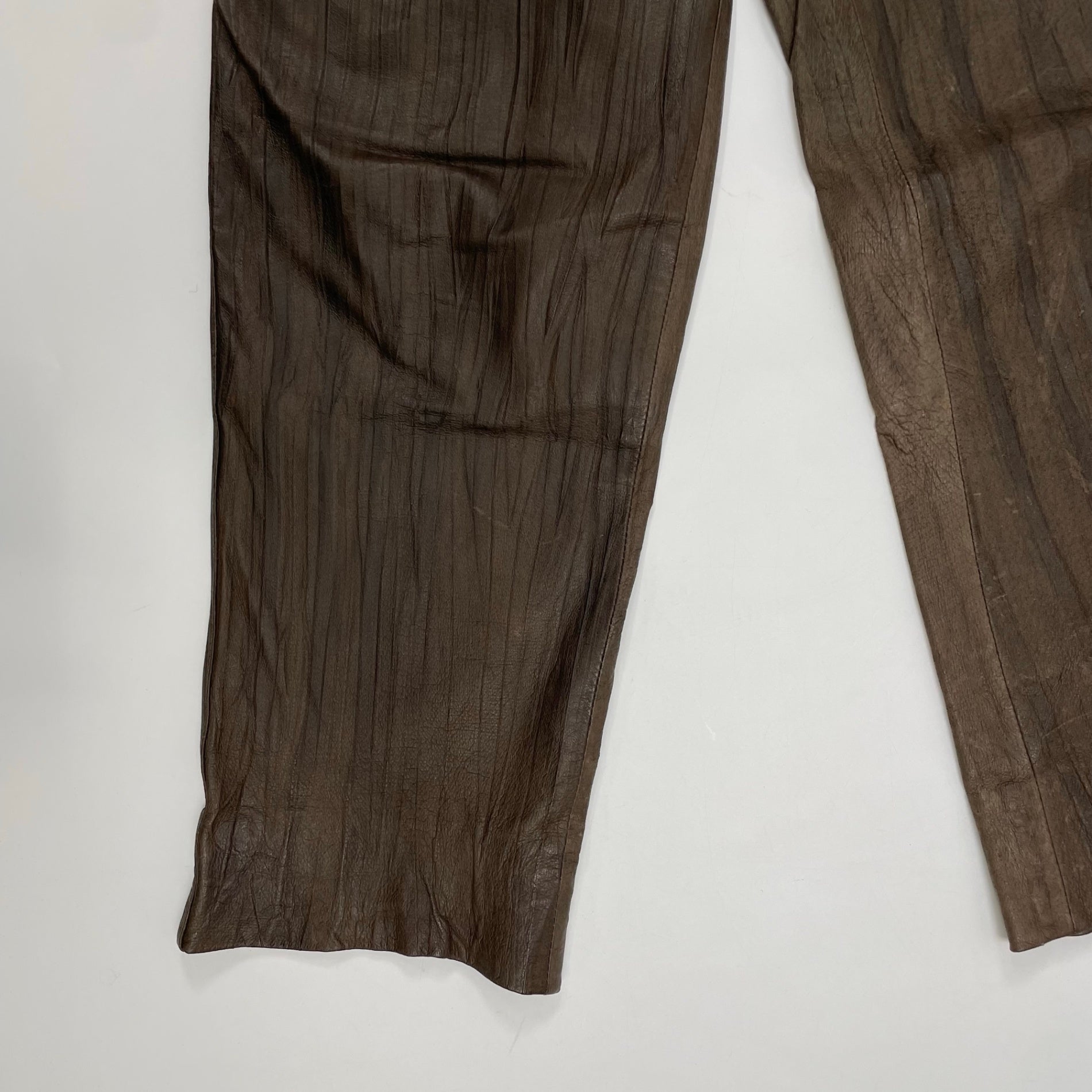 VINTAGE ヴィンテージ / 〈JEAN PIERRE MICHELET〉 再構築デザインストライプレザーパンツ SIZE：42