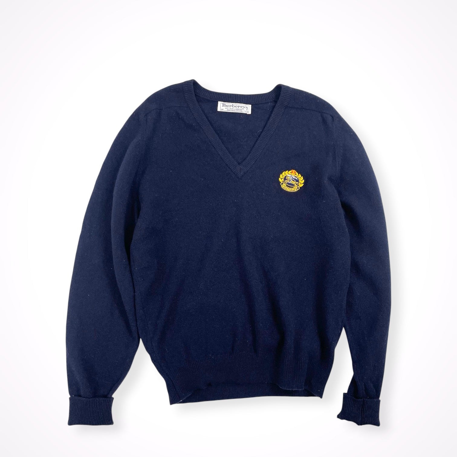Burberry's バーバリーズ / ヴィンテージエンブレムVネックニット スコットランド製 SIZE：38