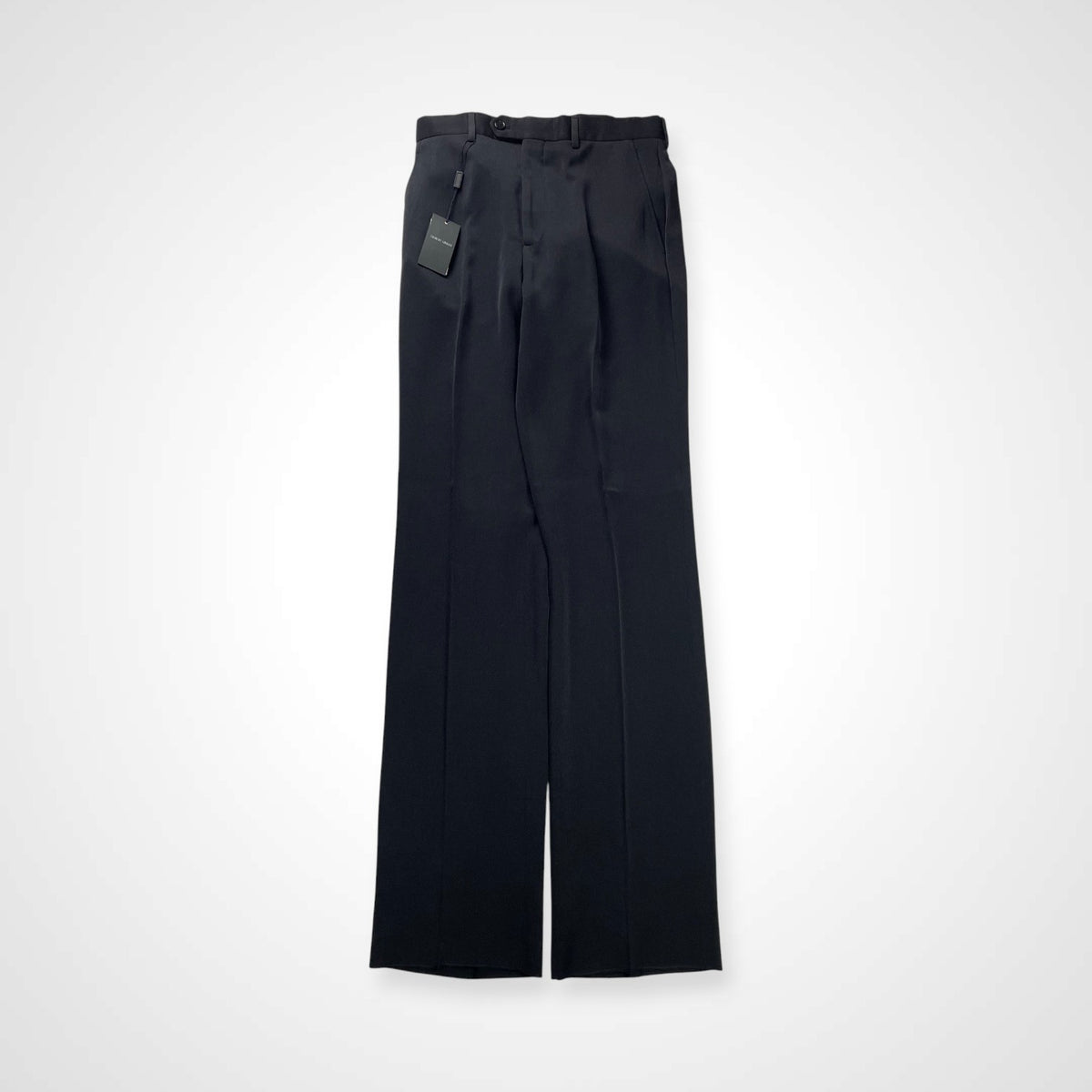 GIORGIO ARMANI ジョルジオ アルマーニ / キュプラMIXスラックス 黒タグ BORGO21製 未使用 SIZE:46