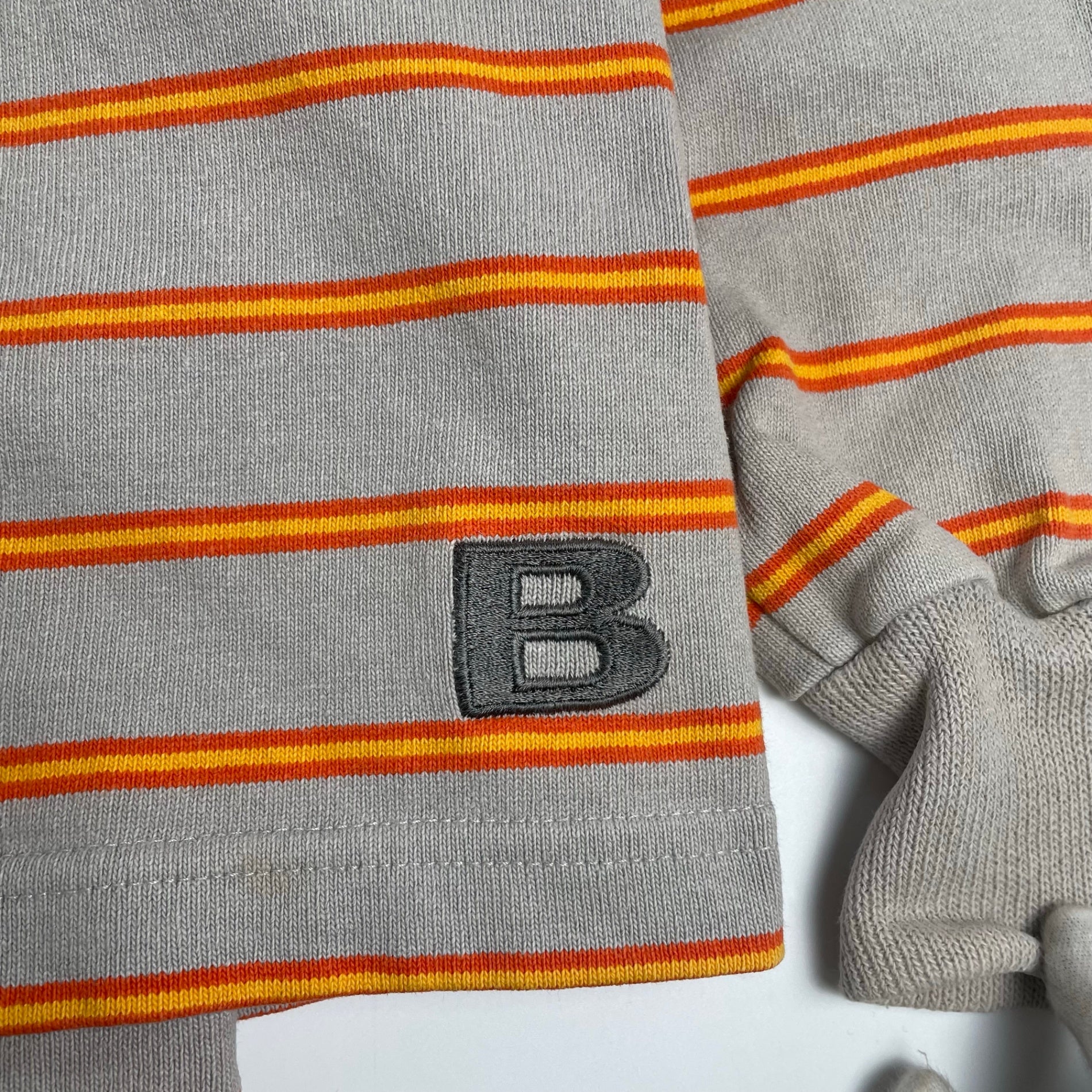 奥田民生コラボ BARBARIAN バーバリアン / ボーダーラガーシャツ 刺繍MIX MADE IN CANADA SIZE:L