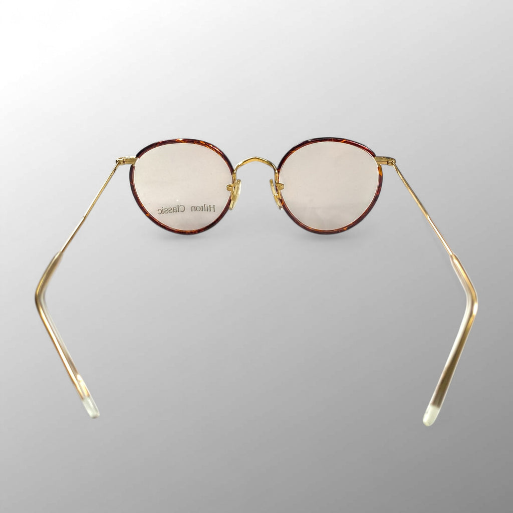 デッドストック 70s Hilton Classic / セル巻 パント型 デモレンズ入り 14K RG Chestnutカラー