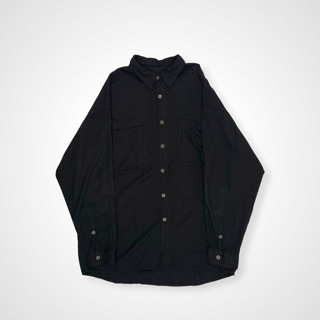 VINTAGE ヴィンテージ / レーヨンヴィンテージシャツ 彫金メタルボタン ブラック SIZE:XL