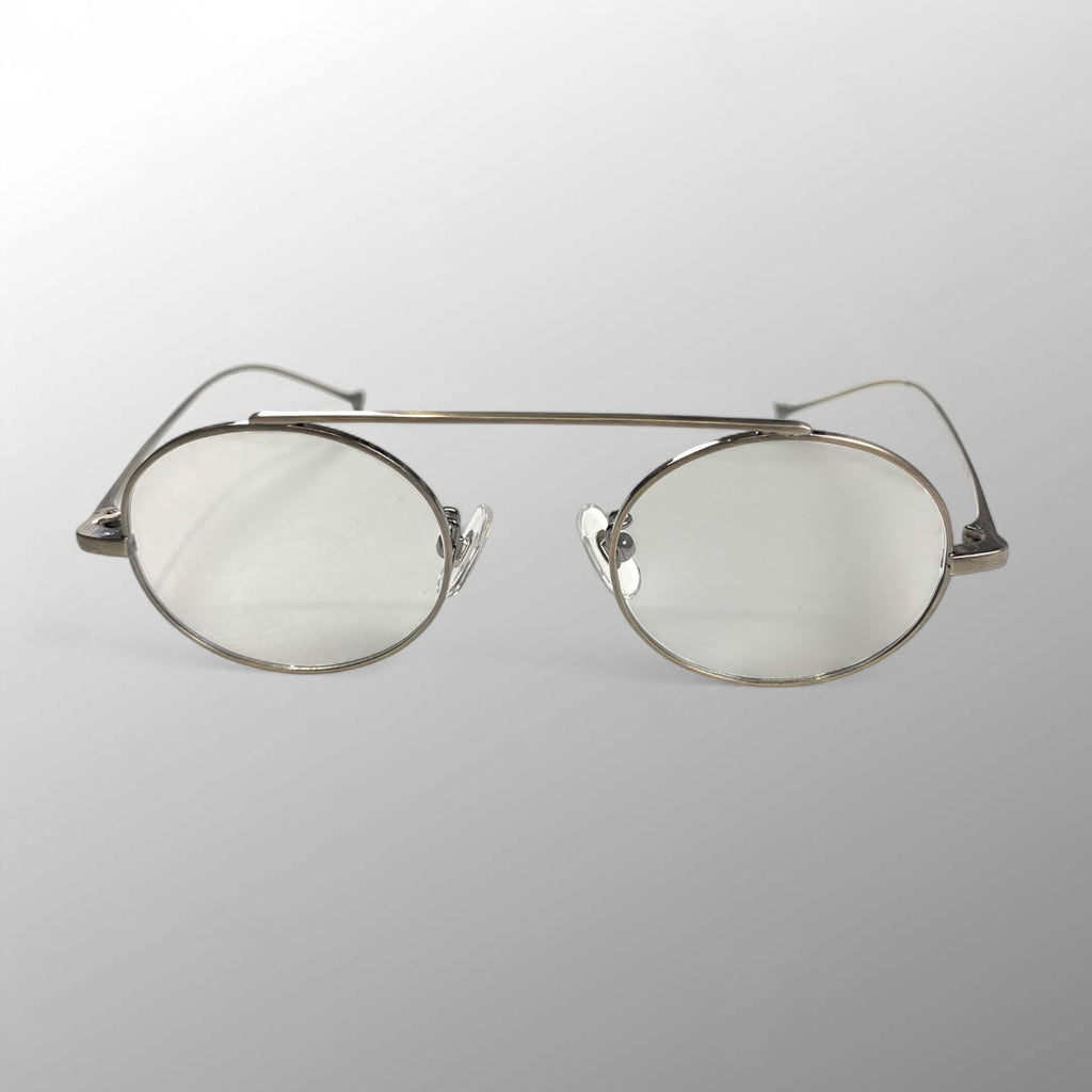 金子眼鏡 × 井戸多美男 【手造】シリーズ / サンプラチナ バーブリッジ 度なしクリアレンズ 参考定価：52,000+tax