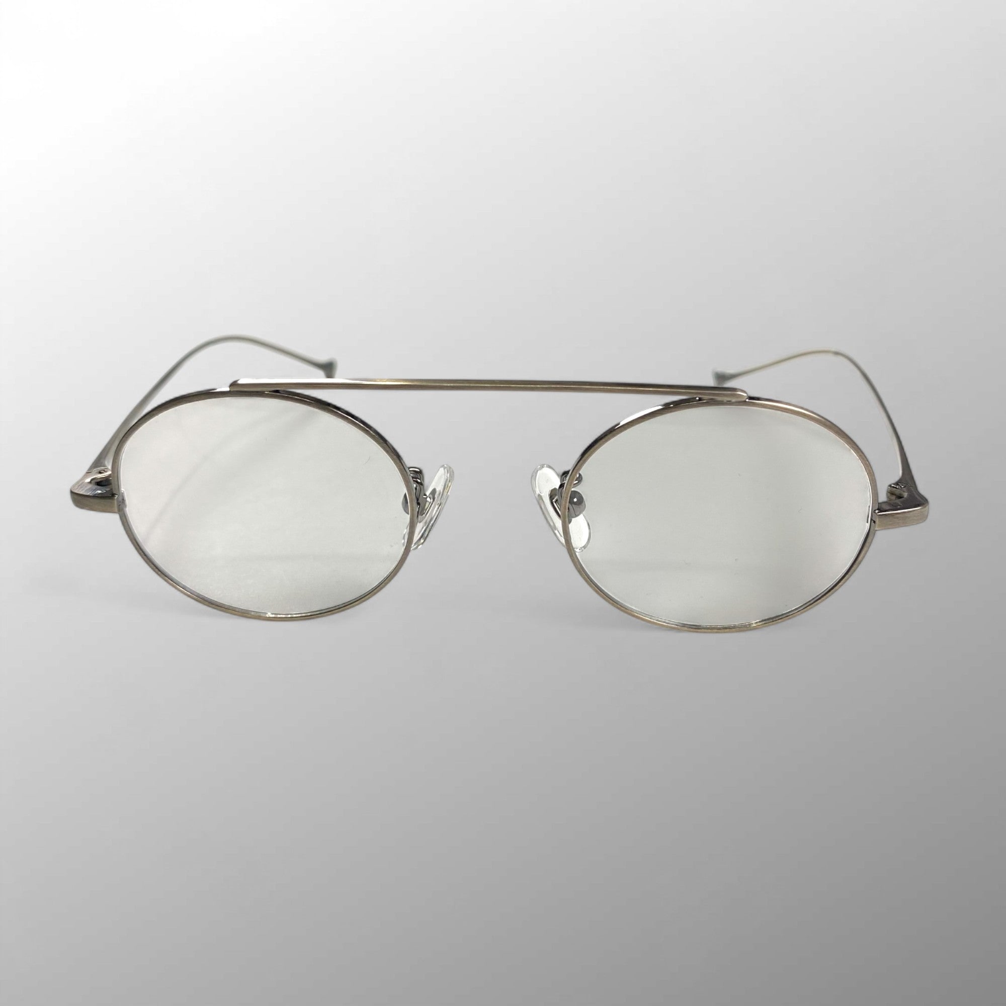 金子眼鏡 × 井戸多美男 【手造】シリーズ / サンプラチナ バーブリッジ 度なしクリアレンズ 参考定価：52,000+tax