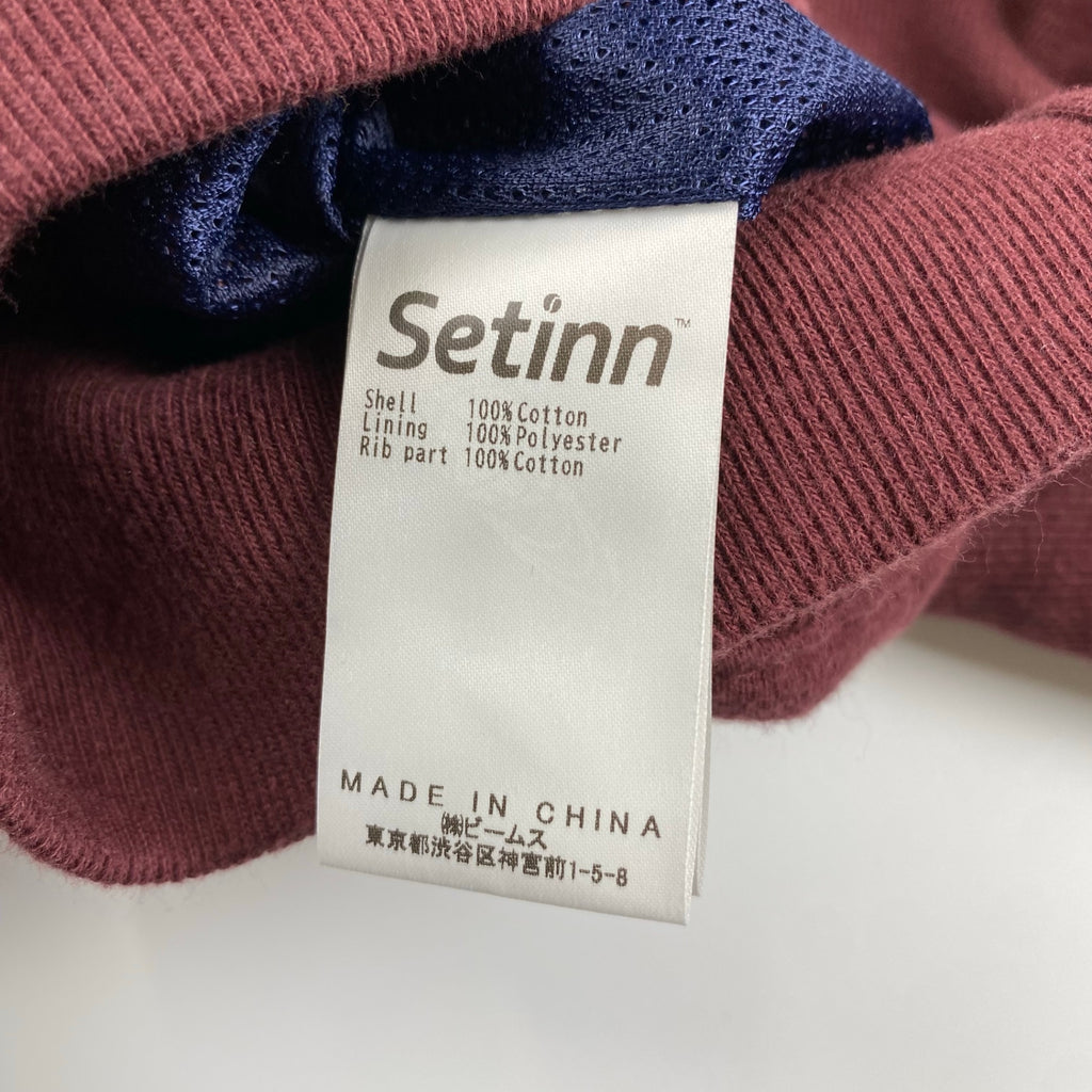 【美品】 Setinn セットイン BEAMS / Tour Crew Sweat ロゴ スウェット メッシュライナー ポケット付 SIZE:L