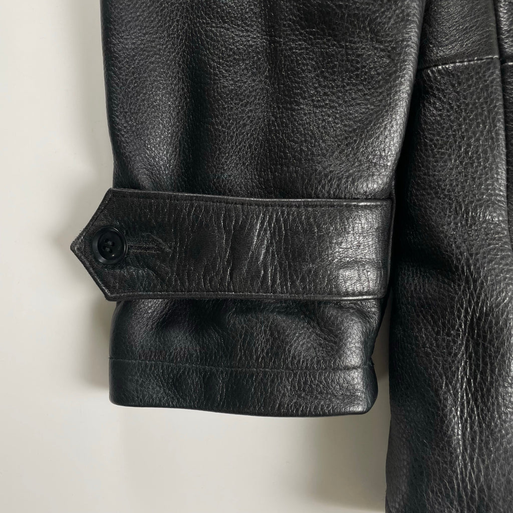 Dress hippy ドレスヒッピー / Leather Pea Coat ダブルブレストレザージャケット 参考定価：65,000程度 SIZE:S