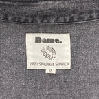 name. × FLAGSTAFF ネーム フラグスタフ / DENIM SHIRT コラボ グラフィックプリント デニムシャツ ブラック 参考定価：33,000+tax SIZE:2(FREE SIZE)