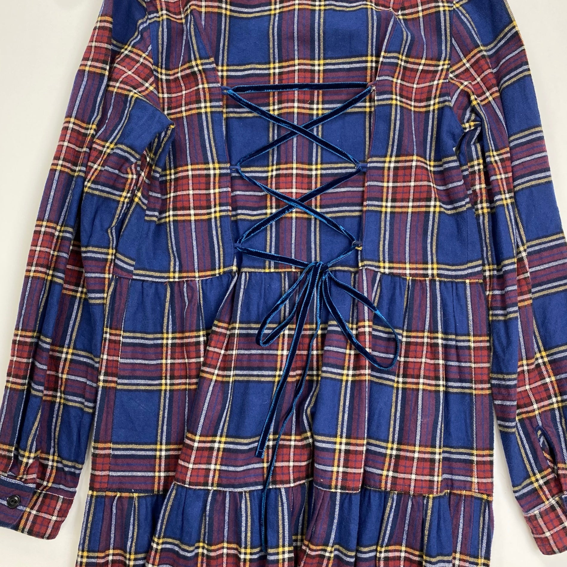 MILK ミルク / チェック 背面編み上げ フランネル シャツワンピース 参考定価：30,000程度 SIZE：FREE