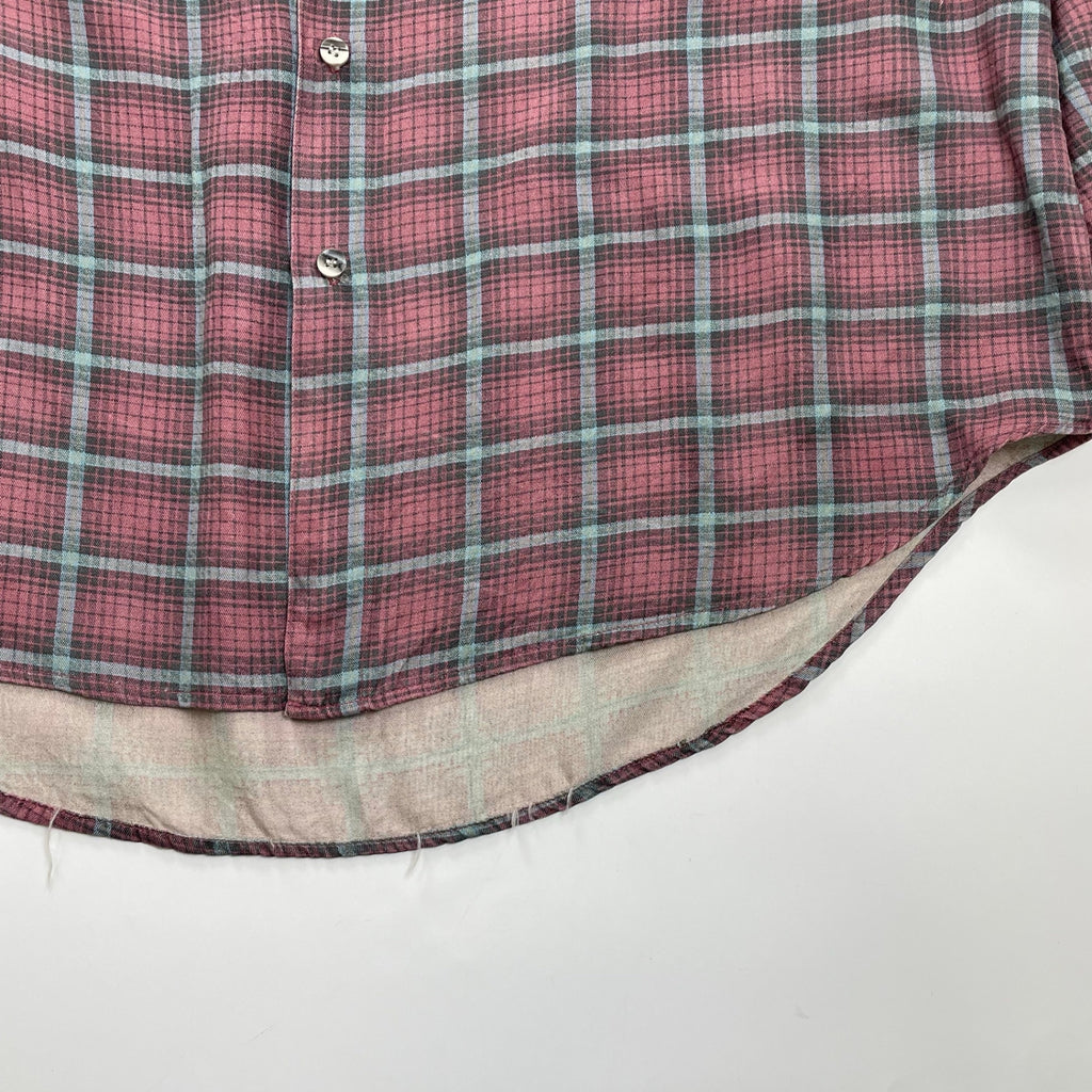 VINTAGE ヴィンテージ / シルク100％ チェックシャツ THE TERRITORY AHEAD USAブランド SIZE:L