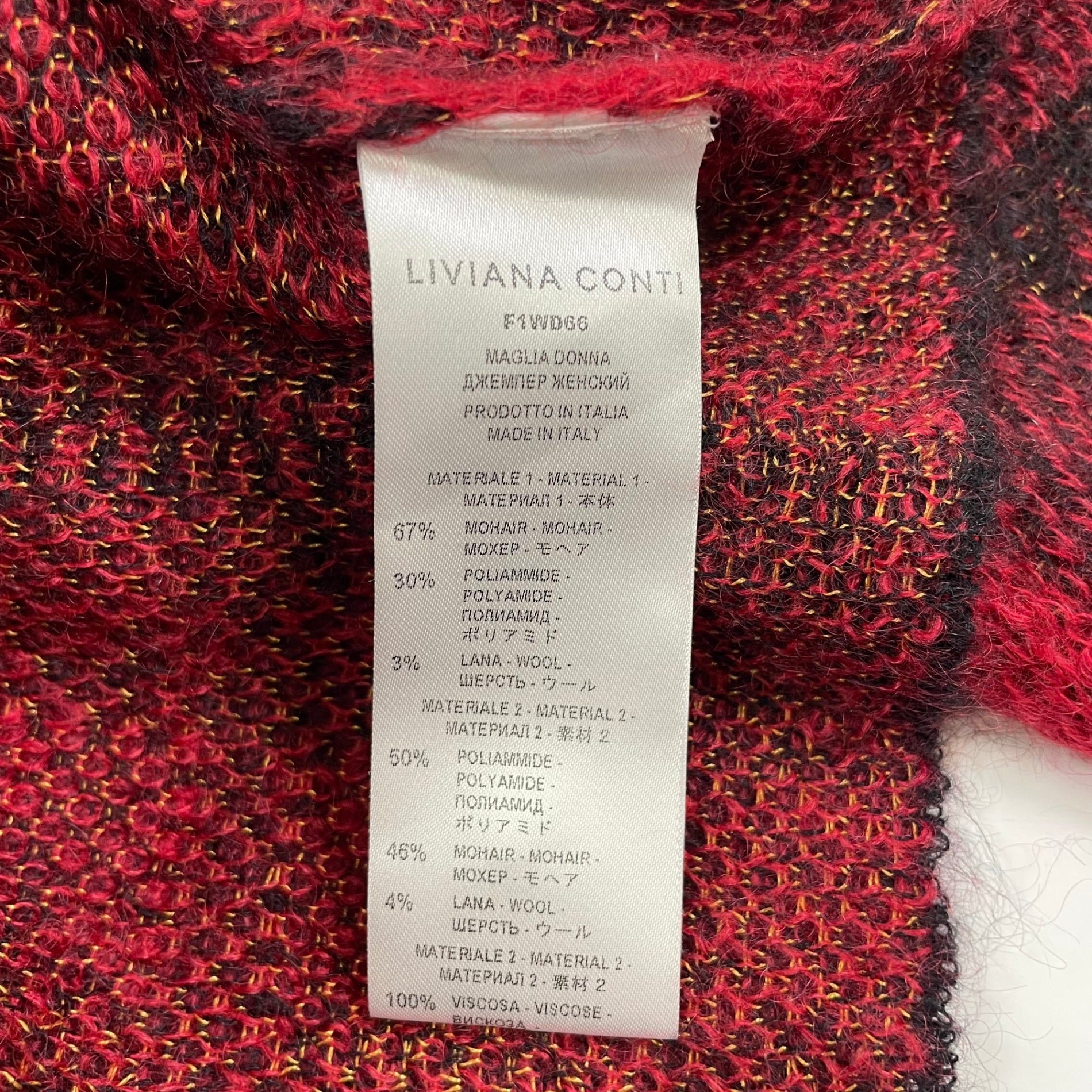 LIVIANA CONTI リビアナコンティ / モヘヤMIXチェックニット 参考定価：32,000程度 SIZE:42