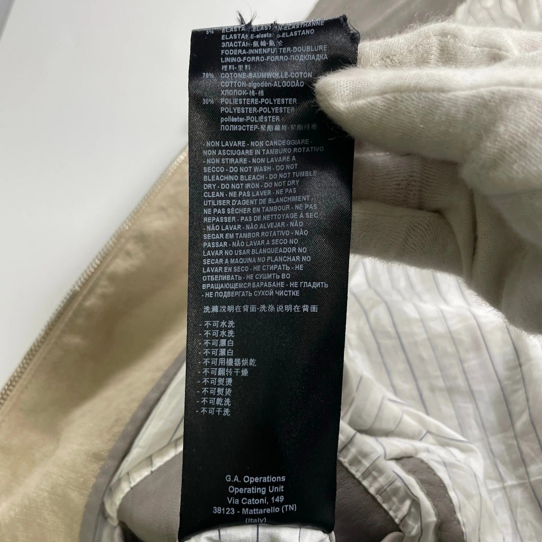 GIORGIO ARMANI ジョルジオ アルマーニ / ラムレザー×リネン 異素材MIX ハリントンジャケット ブルゾン G9タイプ 参考定価：300,000程度 SIZE:46