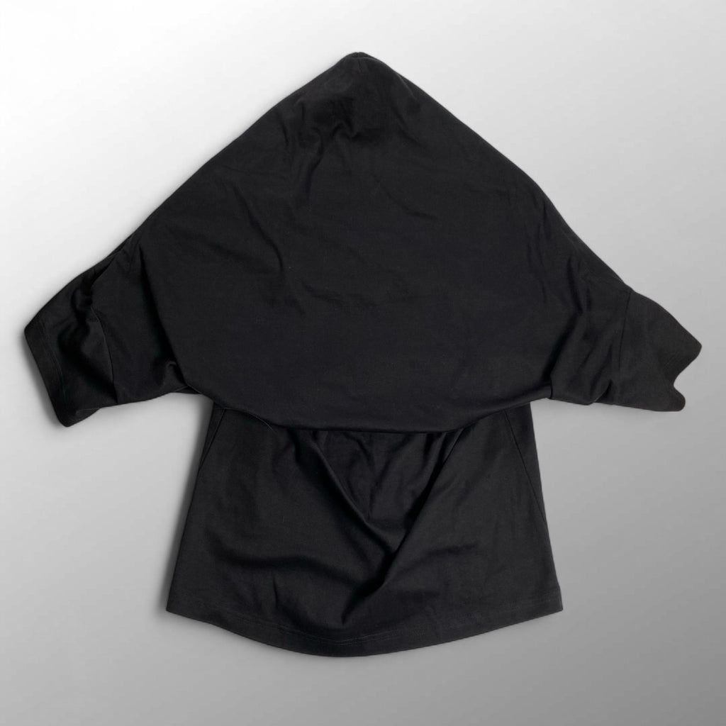 THE URBAN APPAREL / フーディTEE 半袖パーカー ブラック コットン100％