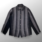 03AW Undercoverism アンダーカバイズム / アーカイブ paper doll期 再構築ブランケットシャツ グレー×ブラック SIZE：L
