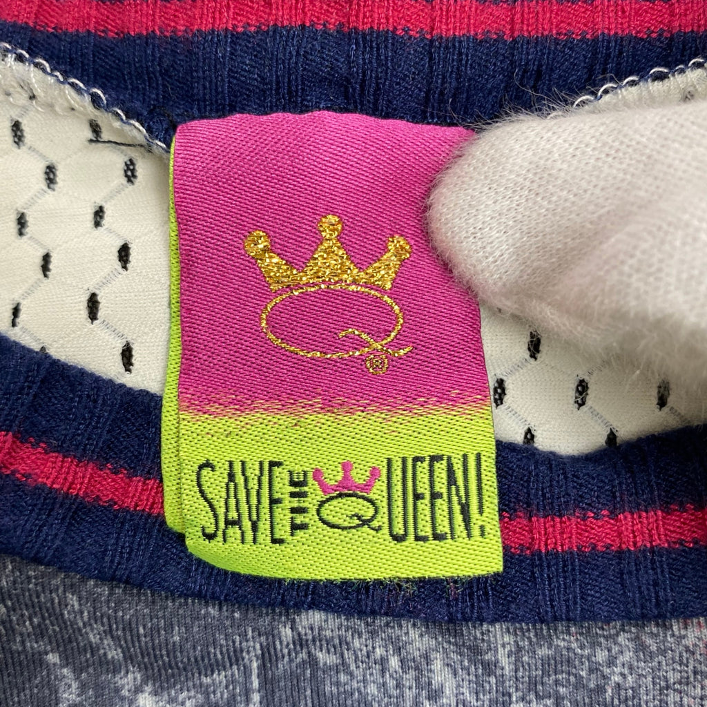 SAVE THE QUEEN セーブザクイーン / パワーネット カットソー 転写プリント 刺繍 イタリア製 SIZE：M