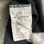 STONE ISLAND denims ストーンアイランド デニム / コットンリネンシームデザインTEE ロゴ グレー×ブラック SIZE:XL