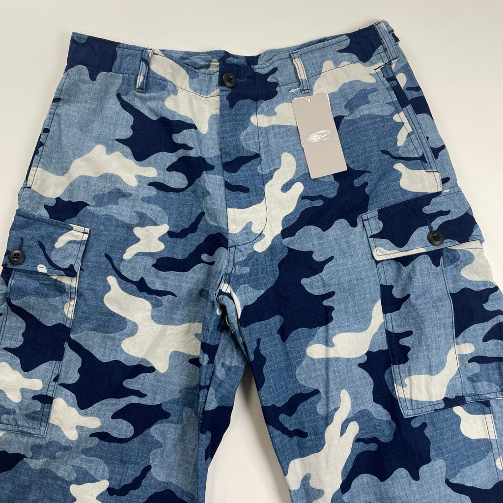 BEAMS PLUS ビームスプラス / Mil 6POCKET 迷彩カーゴパンツ リップストップ インディゴ タグ付 参考定価：32,000+tax SIZE:L