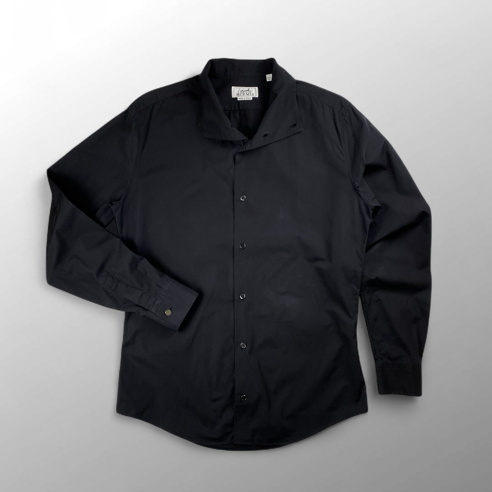 HERMES エルメス / スタンドカラー シャツ セリエボタン 変形デザイン SIZE：39（M程度）