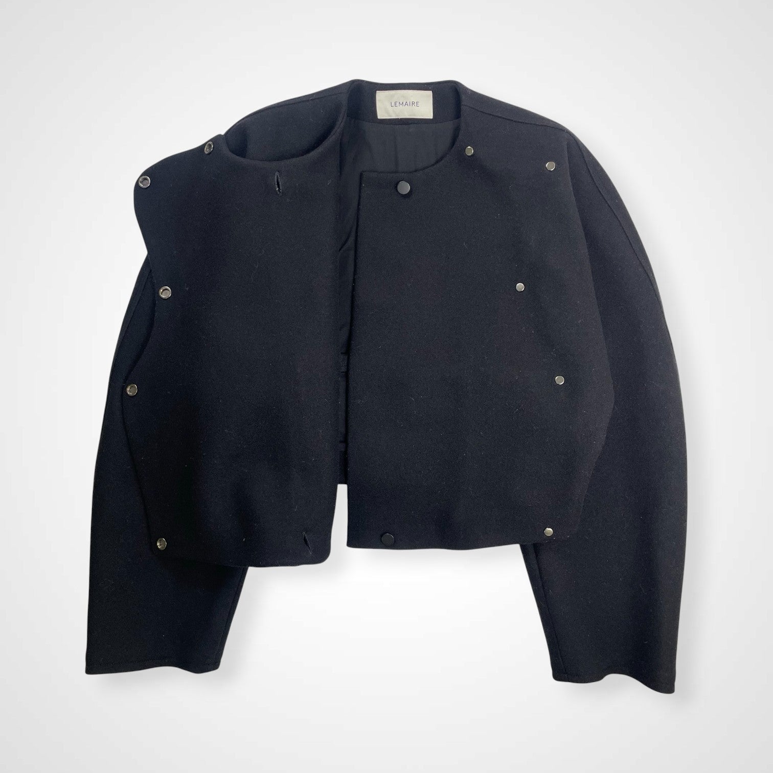 LEMAIRE ルメール / WRAP MELTON JACKET ラップジャケット ブラック 参考定価：150,000程度 SIZE:34