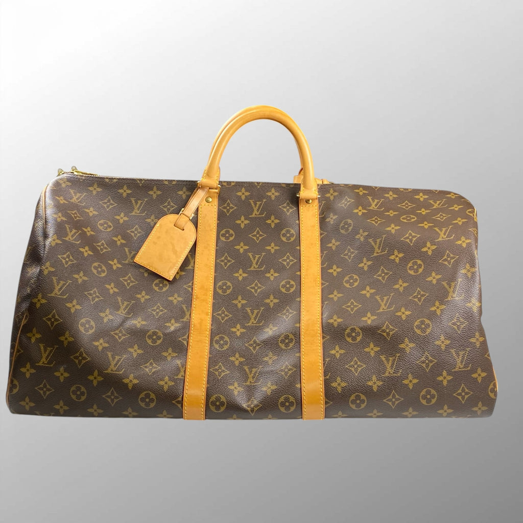 【鑑定済・美品】 LOUIS VUITTON ルイ ヴィトン / キーポル55 M41424 ボストンバッグ モノグラムキャンバス ブラウン 茶