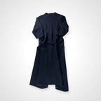 SHIPS any シップスエニィ / ダブルクロスAラインシャツワンピース ネイビー 未使用 参考定価：13,600+tax SIZE：FREE