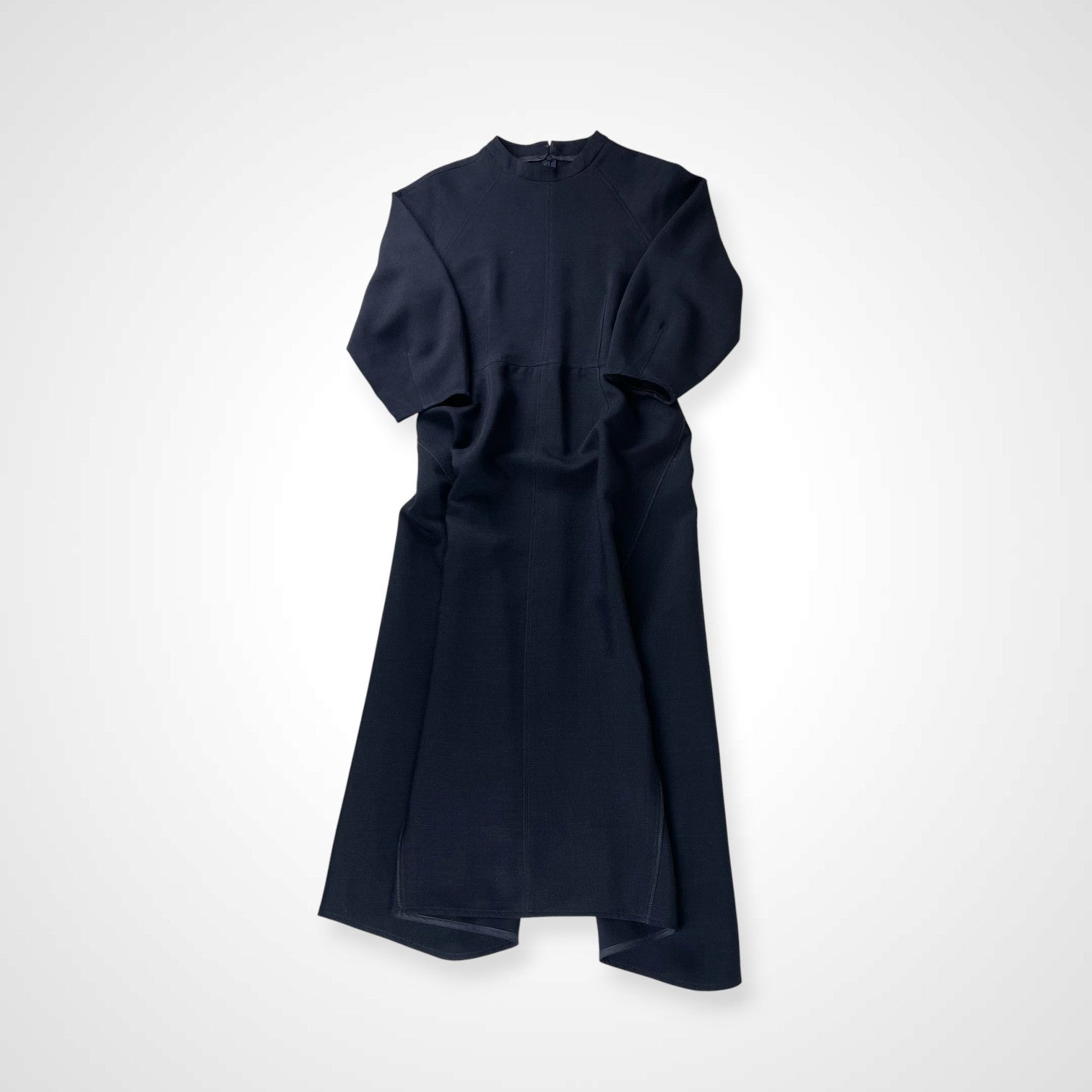 SHIPS any シップスエニィ / ダブルクロスAラインシャツワンピース ネイビー 未使用 参考定価：13,600+tax SIZE：FREE