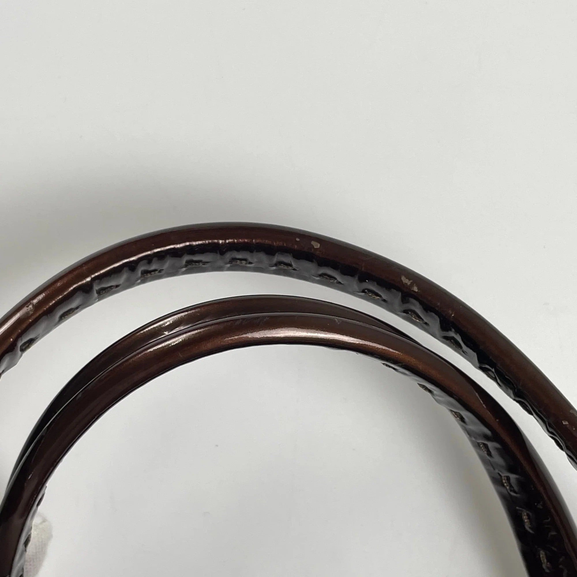 GIORGIO ARMANI ジョルジオ アルマーニ / パテントレザー ギャザードハンドバッグ がま口 YGW559 ブロンズ