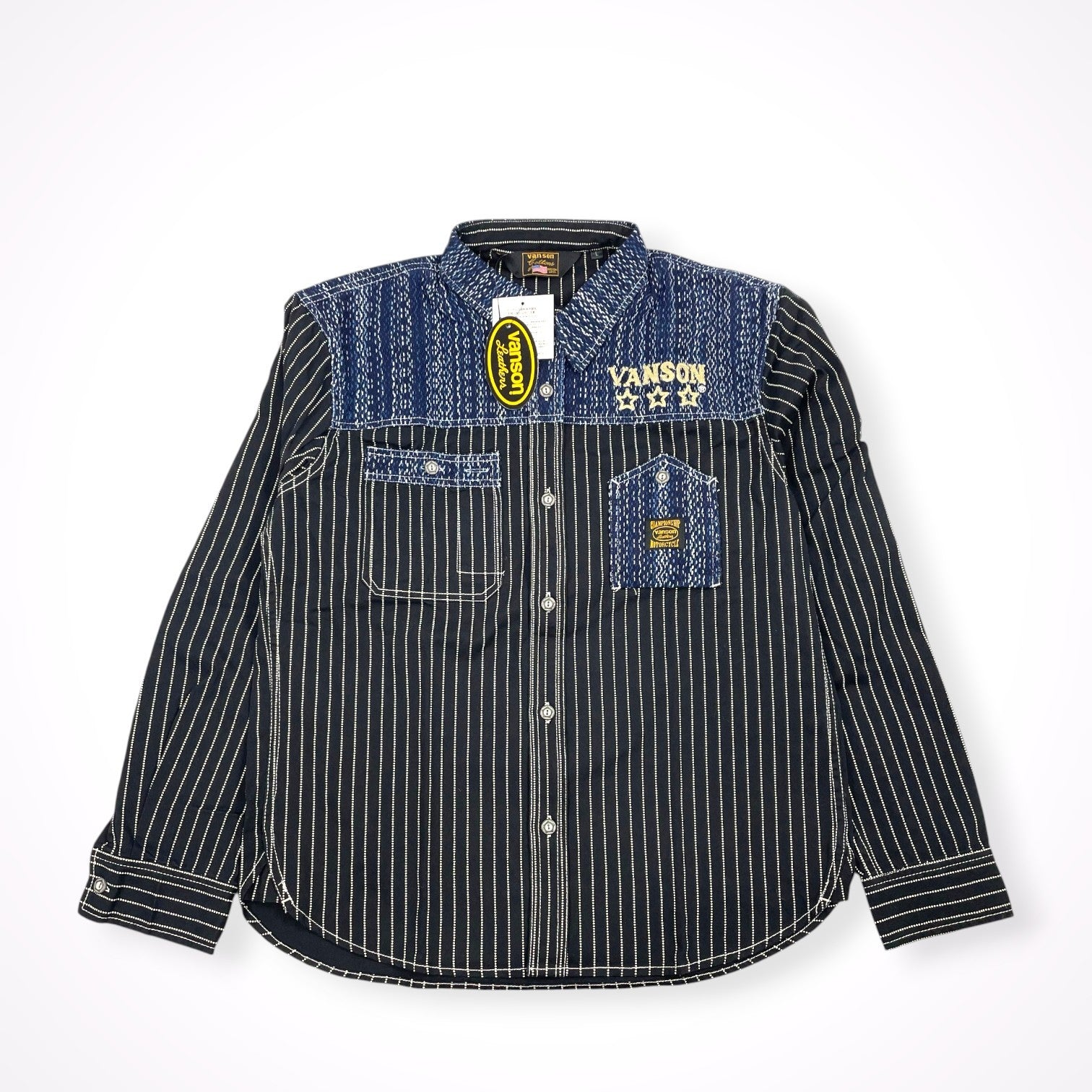vanson / 刺し子デザインシャツジャケット 未使用品 参考定価：14,800+tax SIZE：L