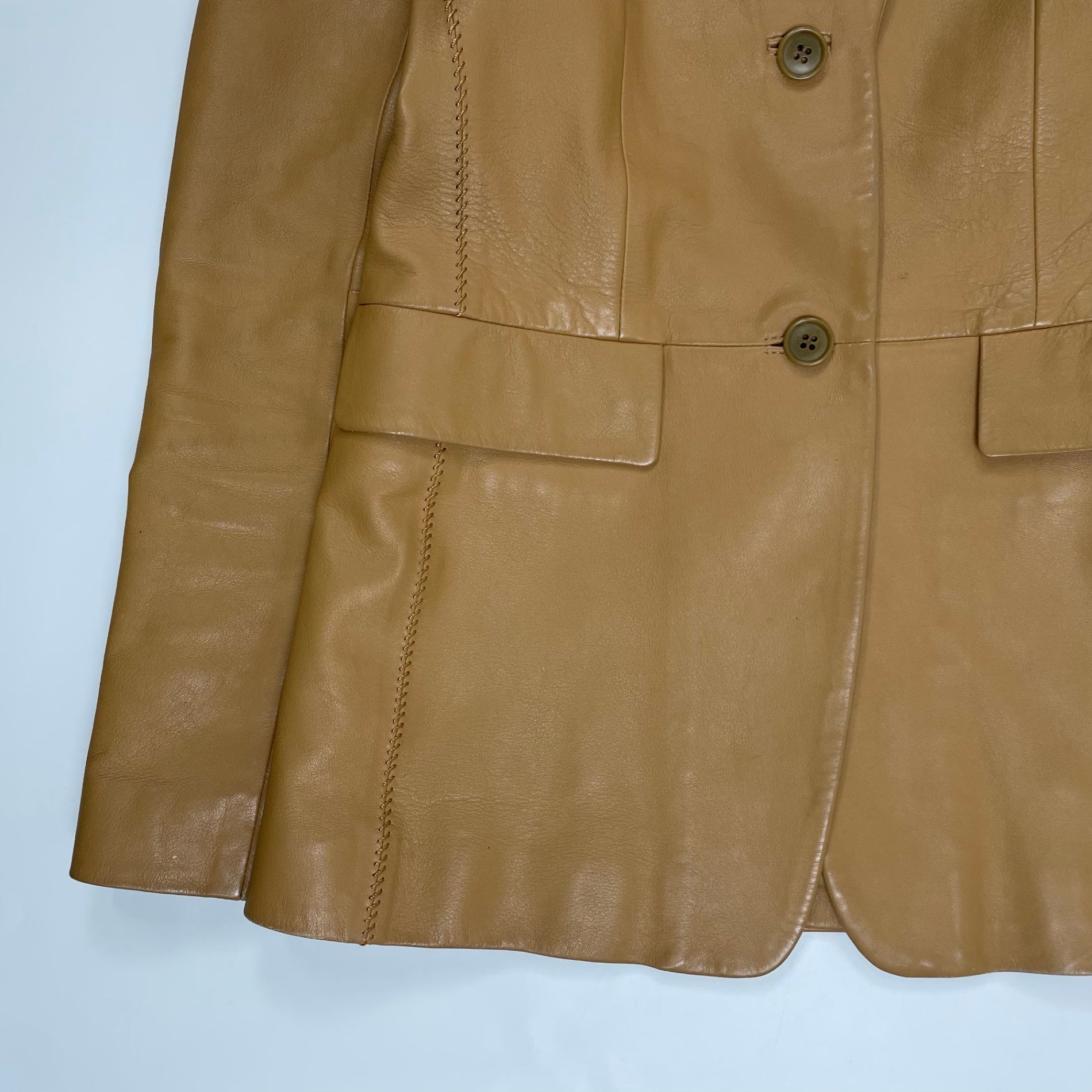 COMME CA コムサ / VINTAGE シームデザイン ラムレザージャケット SIZE:9