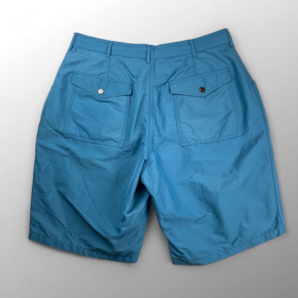 【タグ付】 BEAMS PLUS ビームスプラス / ナイロン リップストップ ブッシュ ショーツ ハーフパンツ ブルー  参考定価：22,000+tax SIZE：XL