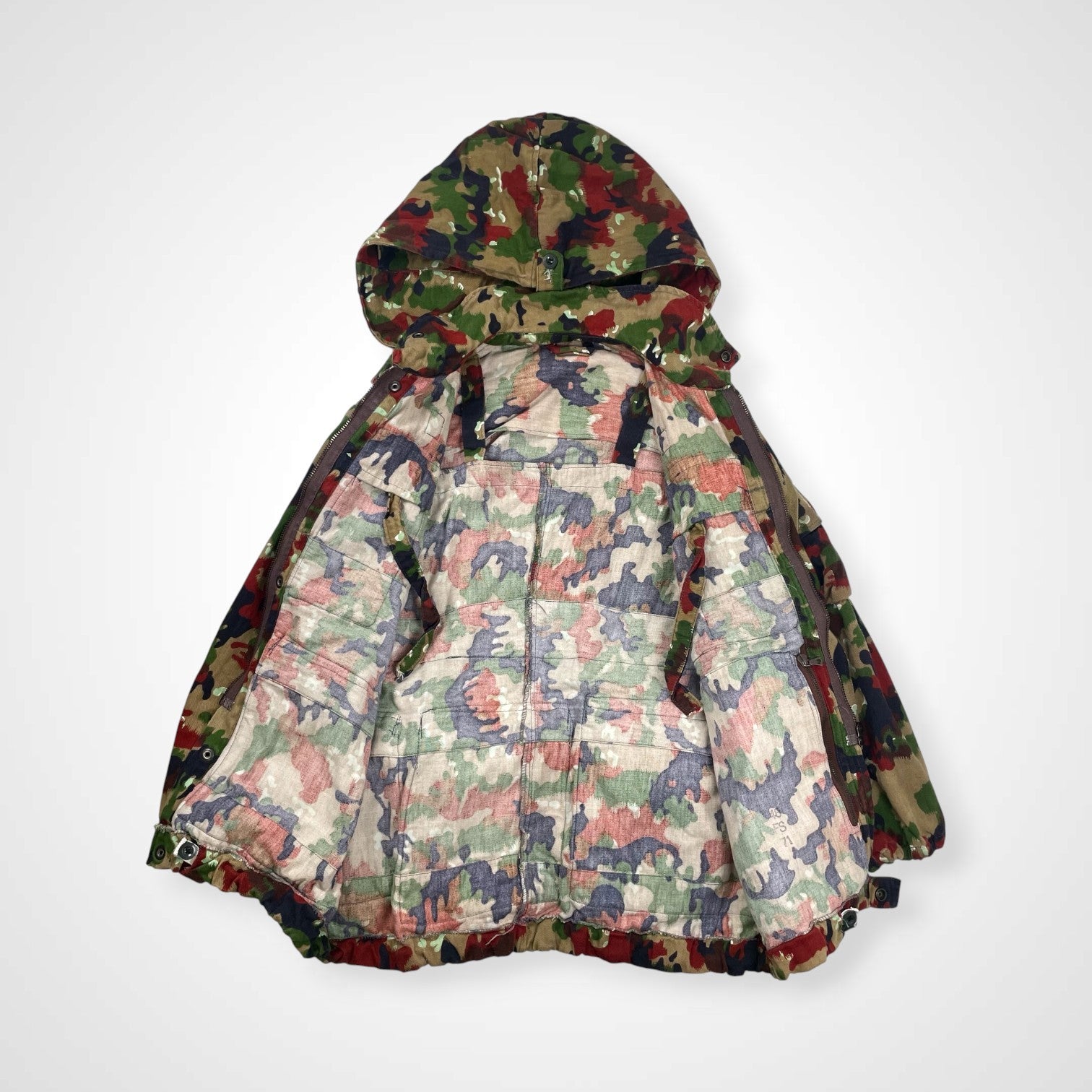 70s VINTAGE ヴィンテージ / スイス軍M60アルペンカモジャケット 山岳部隊 SIZE：L程度