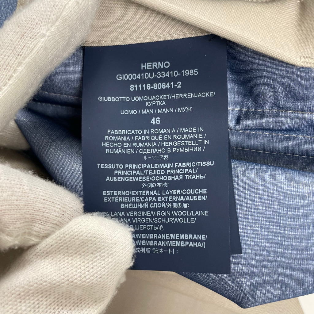 HERNO × Loro Piana ヘルノ ロロピアーナ / STORM SYSTEM スタンドカラーブルゾン ヴァルスタージャケット 参考定価：179,000+tax SIZE：46