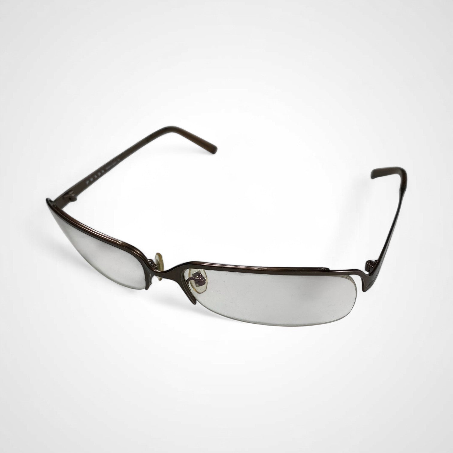 PRADA プラダ / ハーフリム 伊達メガネ 度なしクリアレンズ