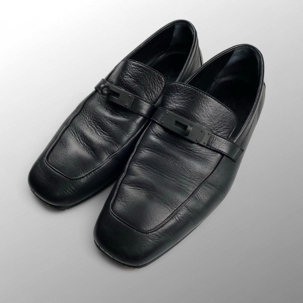 HERMES エルメス / ケリー バックル ローファー オールブラック SIZE:42 1/2(27cm程度)