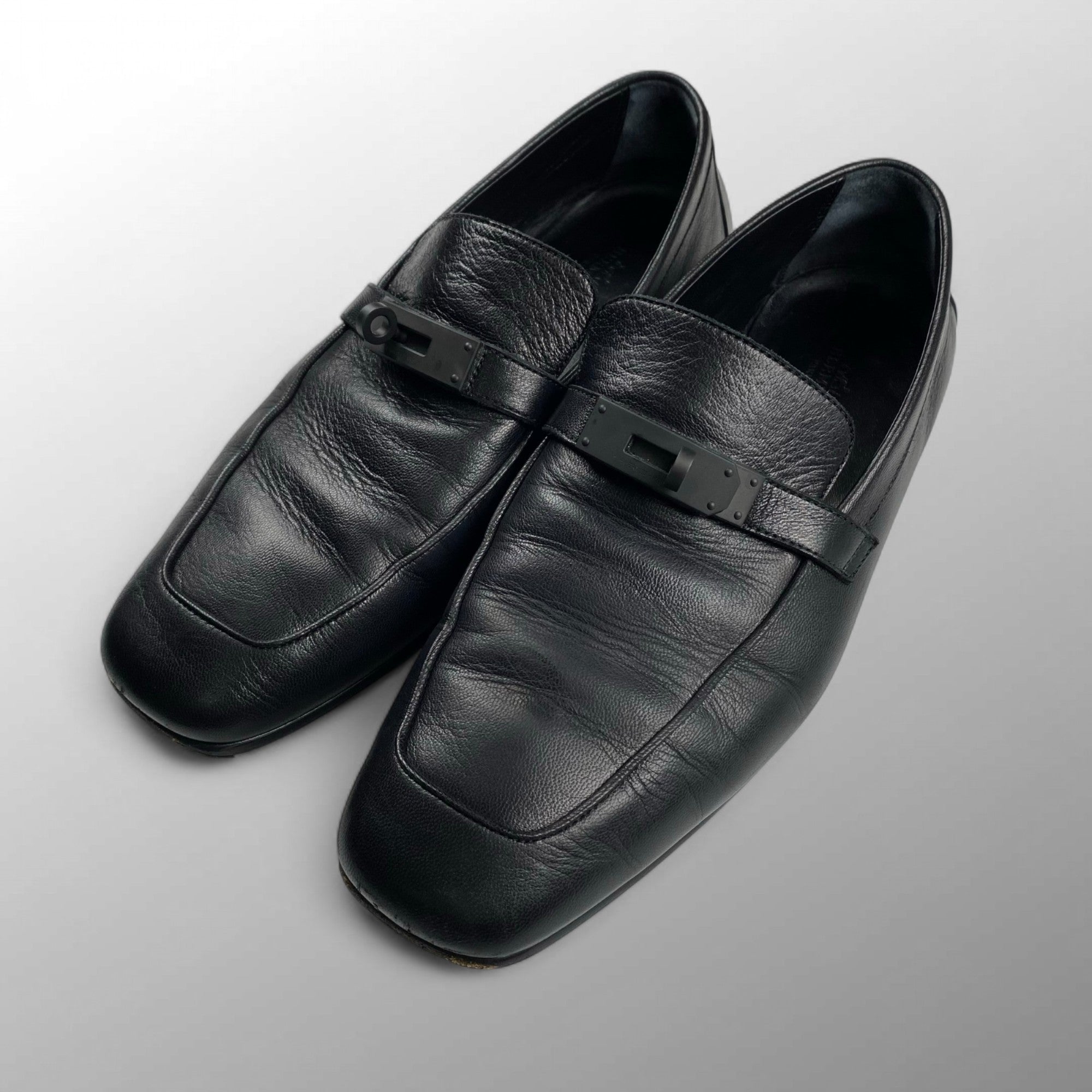 HERMES エルメス / ケリー バックル ローファー オールブラック SIZE:42 1/2(27cm程度)