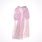 VINTAGE / 6-70年代 ヴィンテージ シフォンドレス ナイロンシアー レース 長袖 マキシ丈 SIZE:M