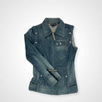 DIESEL ディーゼル / 00s ギミックジップデニムジャケット ライダース ベスト SIZE：S