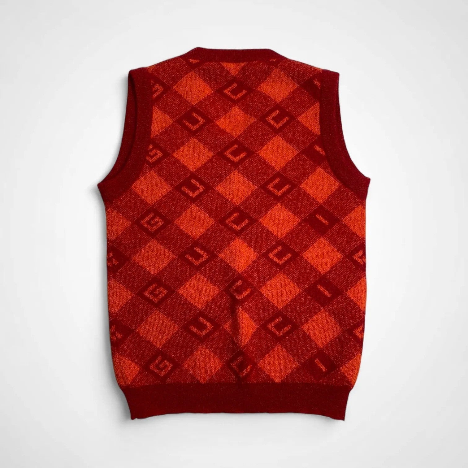 GUCCI グッチ / モヘヤMIX アーガイルベスト オレンジ×レッド 22SS SIZE：XXS
