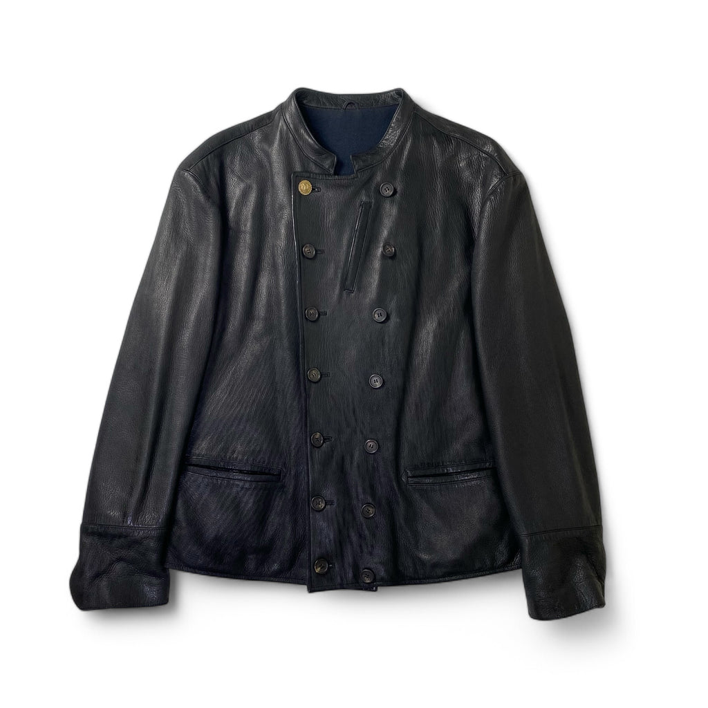【スペシャル】COMME CA DU MODE MEN コムサデモードメン ヴィンテージ ディアスキン カラーレス ダブルブレスト レザージャケット