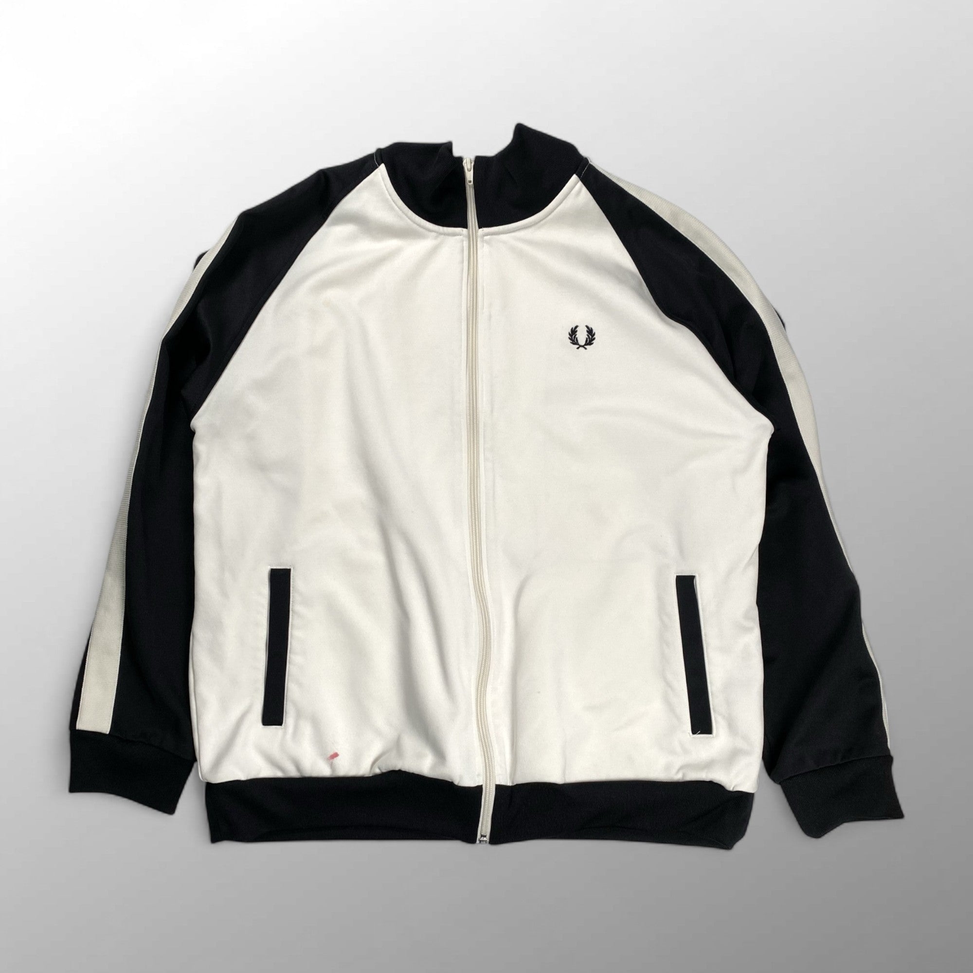 FRED PERRY × BEAMS フレッドペリー ビームス / 別注 トラックジャケット ジャージ ホワイト×ブラック SIZE:XL