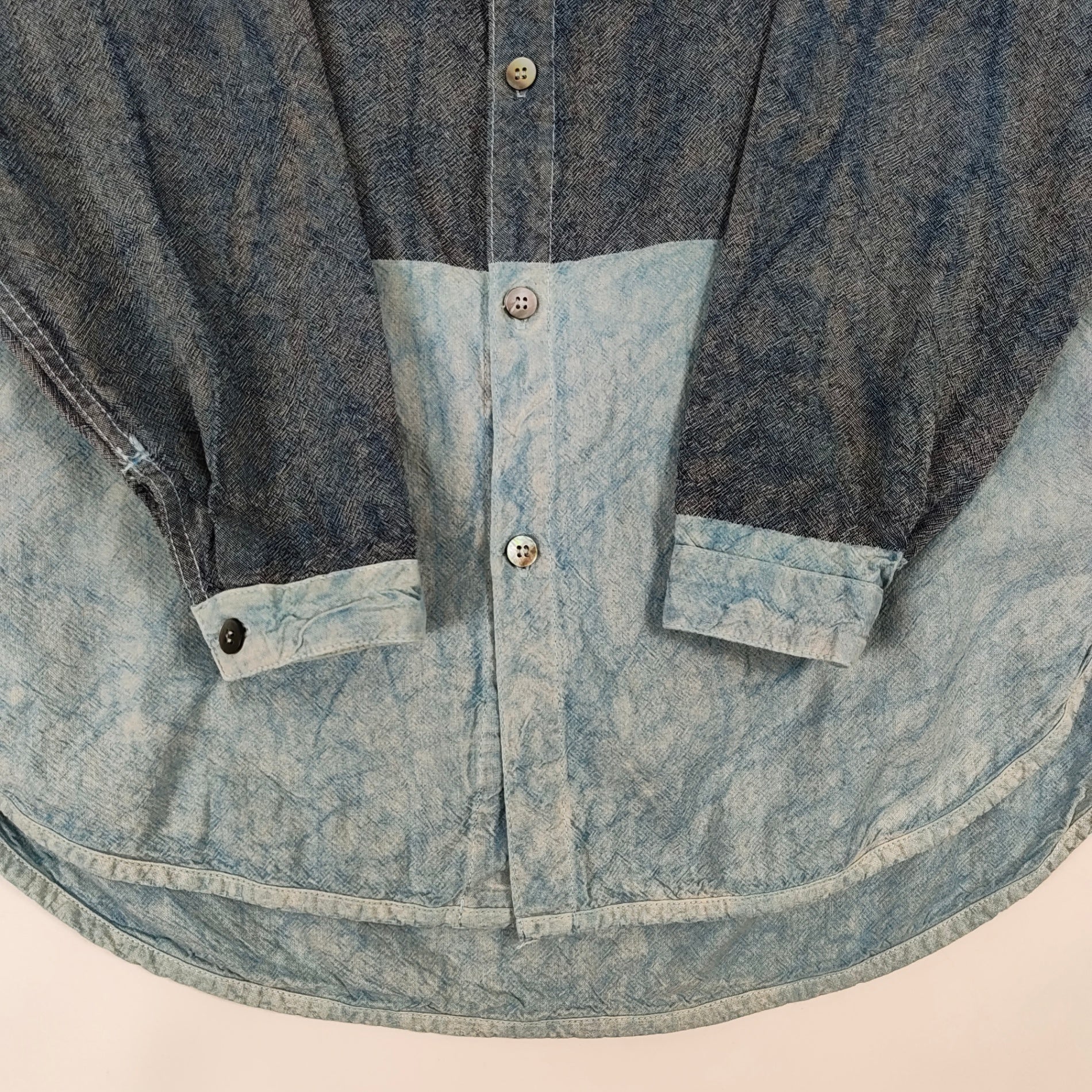 TENDER / Bound Hem Split Tail Shirt インディゴ 参考定価：42,000+tax SIZE:4