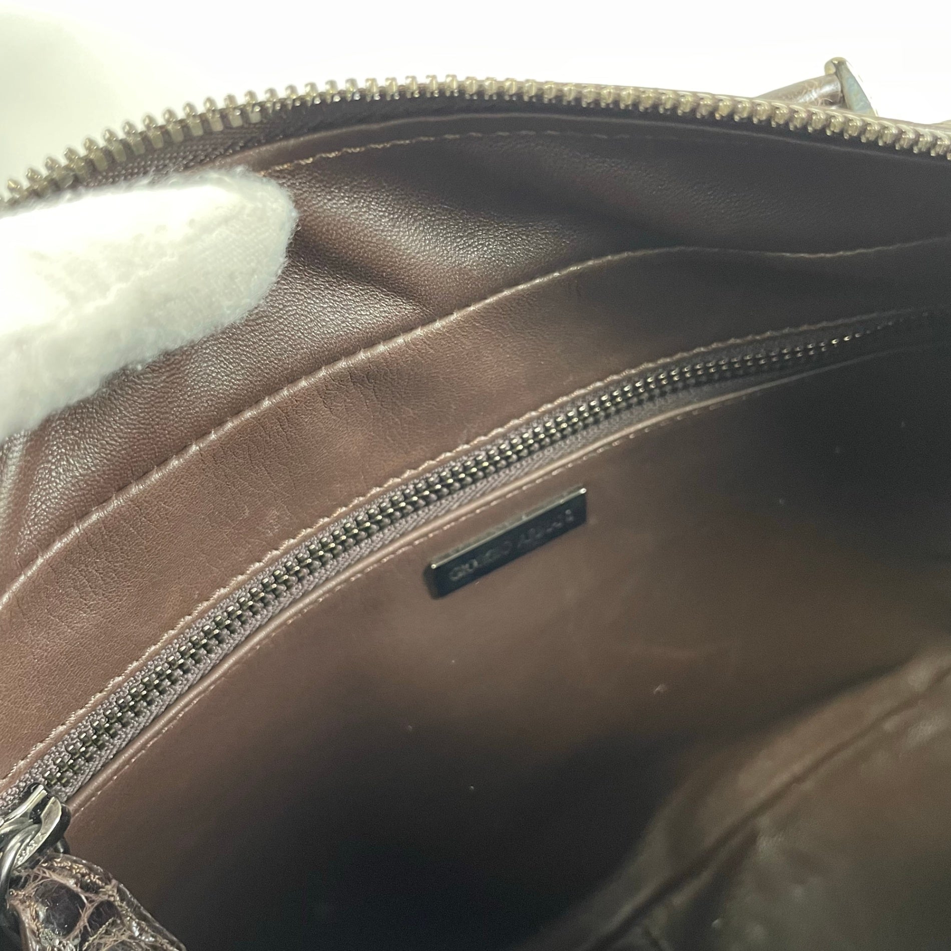 GIORGIO ARMANI / 90-00s ヴィンテージ クロコ型押しハンドバッグ 参考定価：400,000程度
