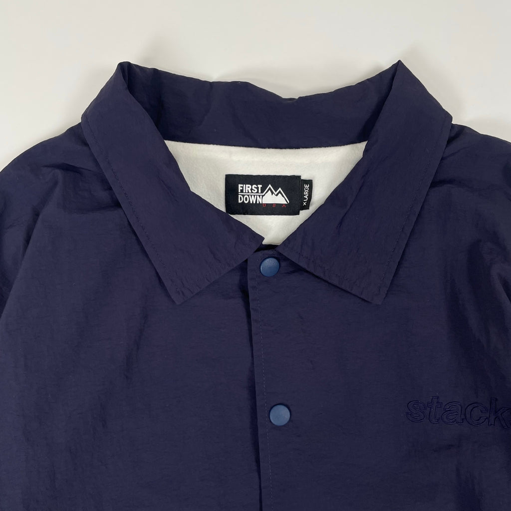 stacks bookstore × FIRST DOWN / コラボ 刺繍ロゴコーチジャケット ネイビー SIZE:XL