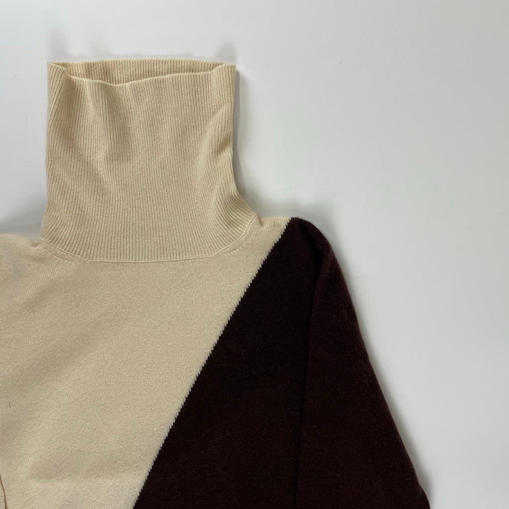 Gianangeli Knitwear Factory ジャンアンジェリ・ニットウェア・ファクトリー / カシミヤタートルネックニット 2トーン SIZE:42