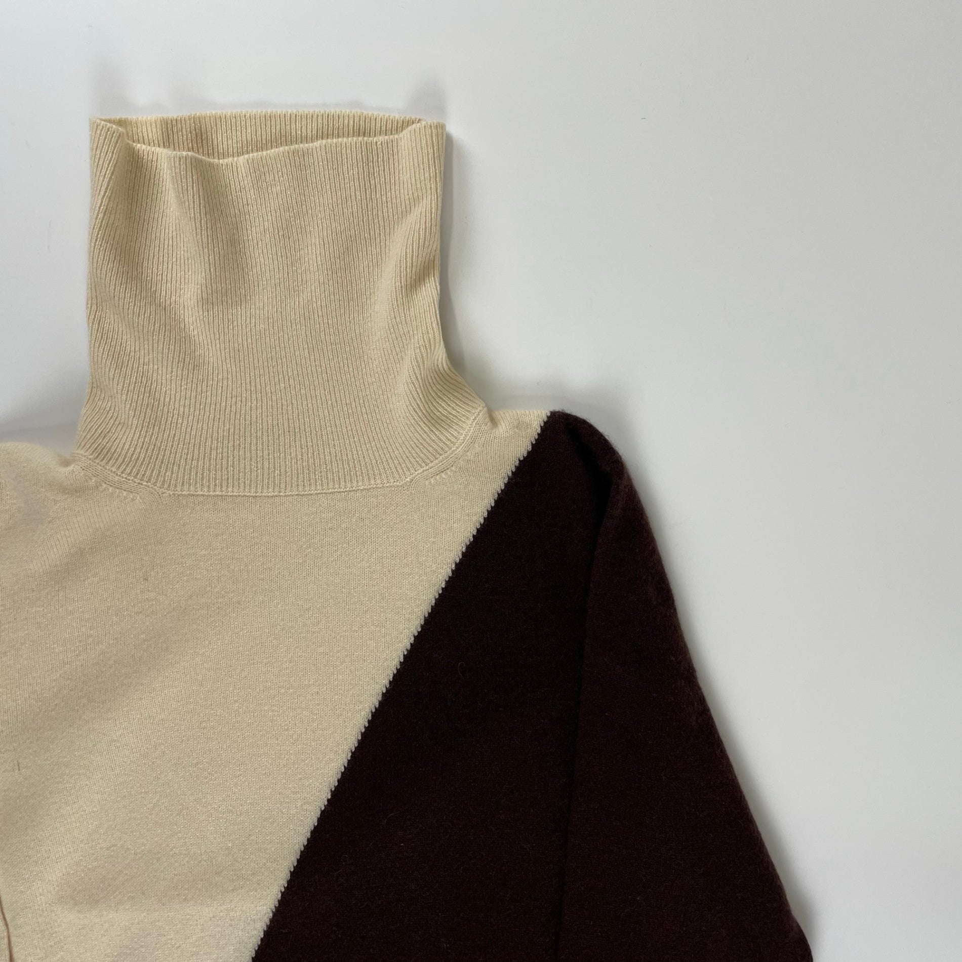 Gianangeli Knitwear Factory ジャンアンジェリ・ニットウェア・ファクトリー / カシミヤタートルネックニット 2トーン SIZE:42