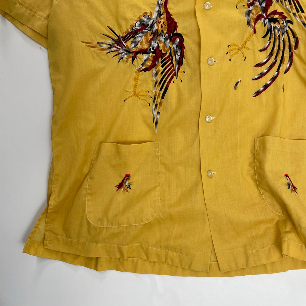 VINTAGE ヴィンテージ / 【PEARL OF THE ORIENT】70sオナガドリ刺繍シャツ SIZE：L
