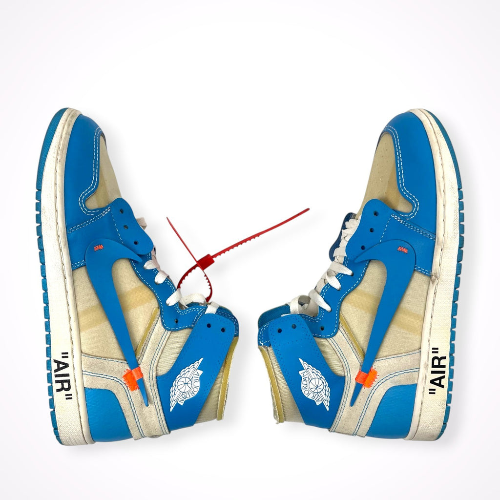 NIKE × OFF WHITE / Air Jordan 1 High UNC "White/Dark Powder Blue" 箱付 SIZE：28.5cm