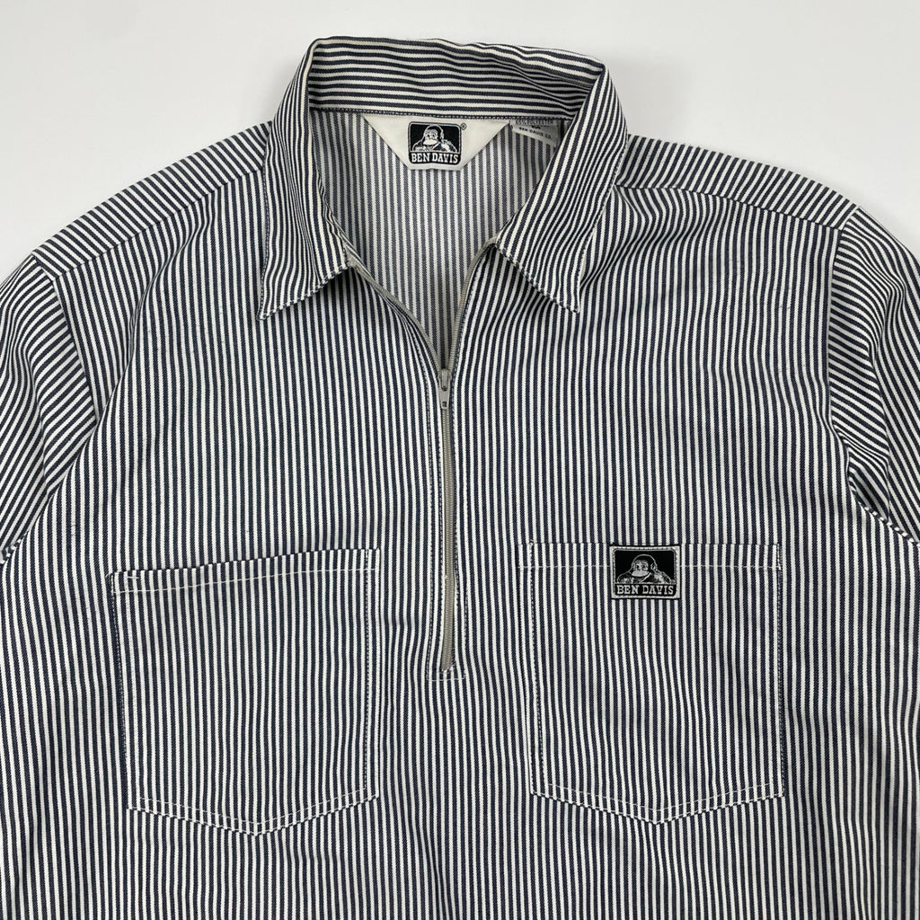 BEN DAVIS ベンデイビス / ハーフジップヒッコリーシャツジャケット 日本製 SIZE：M