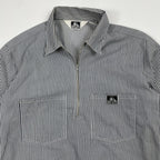 BEN DAVIS ベンデイビス / ハーフジップヒッコリーシャツジャケット 日本製 SIZE：M